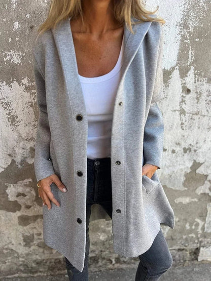 NIVANOO | Cardigan à Capuche Décontracté à Boutonnage Simple