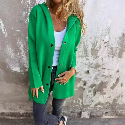 NIVANOO | Cardigan à Capuche Décontracté à Boutonnage Simple