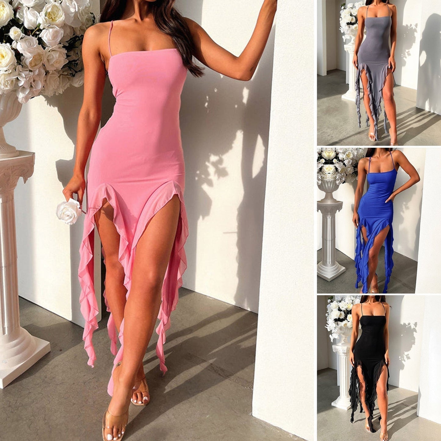 Robe Irys™ avec volants élégants pour un look de soirée chic.